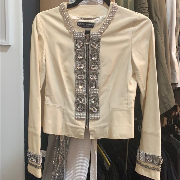 Leather jacket with Chrystal jewels
